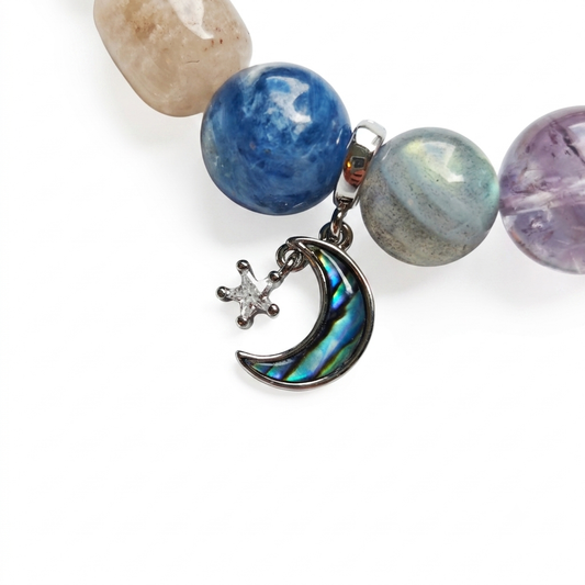 Gathered Strength Aromatherapy Crystal Bracelet — red agate, smoky quartz, tiger eye, green aventurine, amazonite, orange moonstone and amethyst — aromatherapy crystal jewelry by WalkTree