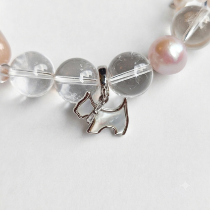 Orange Moon Aromatherapy Crystal Bracelet — labradorite, orange moonstone, amazonite and freshwater pearl — aromatherapy crystal jewelry by WalkTree