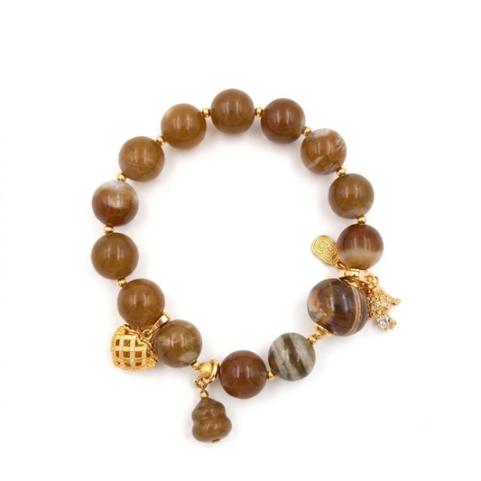 Begonia Glow Aromatherapy Crystal Bracelet with copper-tone accents — aromatherapy crystal jewelry by WalkTree
