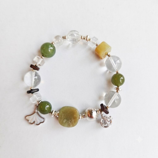 Clear Calm Aromatherapy Crystal Bracelet with copper-tone accents — aromatherapy crystal jewelry by WalkTree