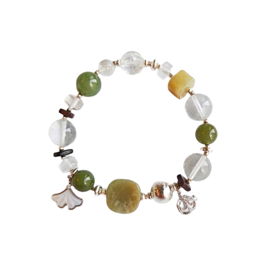 Clear Calm Aromatherapy Crystal Bracelet with copper-tone accents — aromatherapy crystal jewelry by WalkTree