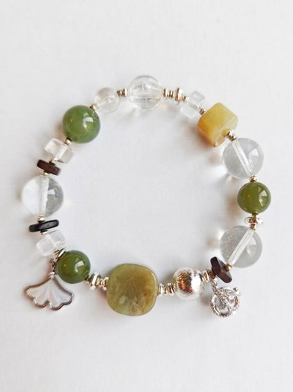 Clear Calm Aromatherapy Crystal Bracelet with copper-tone accents — aromatherapy crystal jewelry by WalkTree
