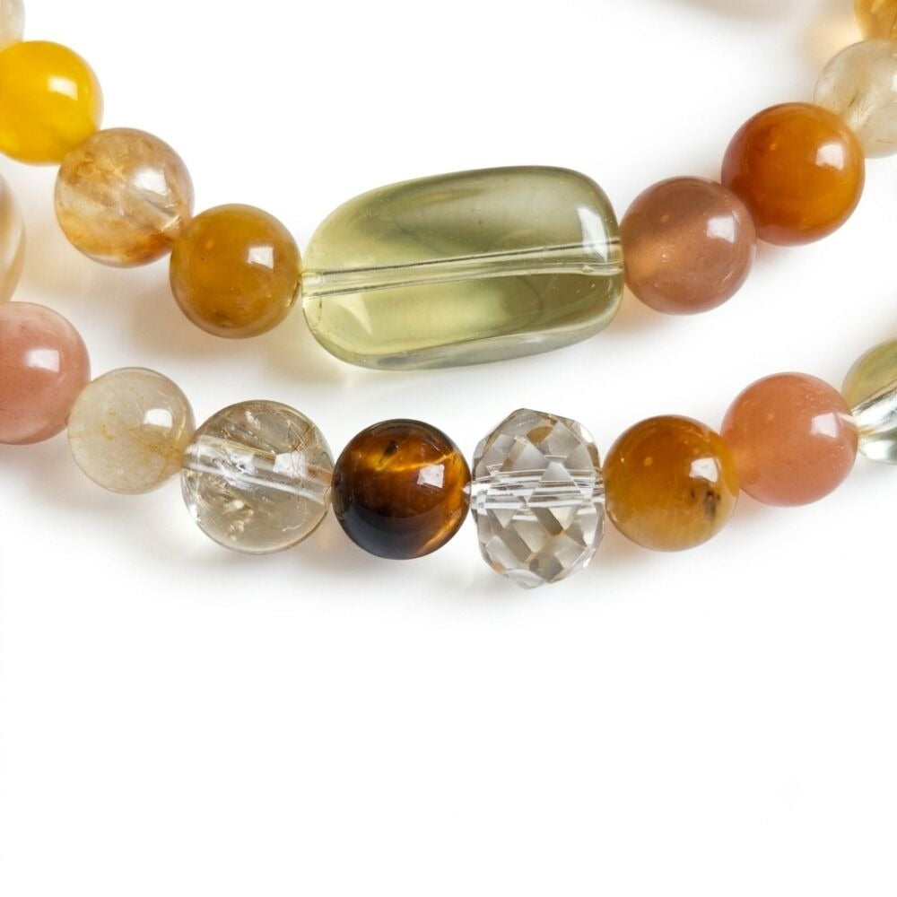 Five Elements Earth Aromatherapy Crystal Bracelet with copper-tone accents — aromatherapy crystal jewelry by WalkTree