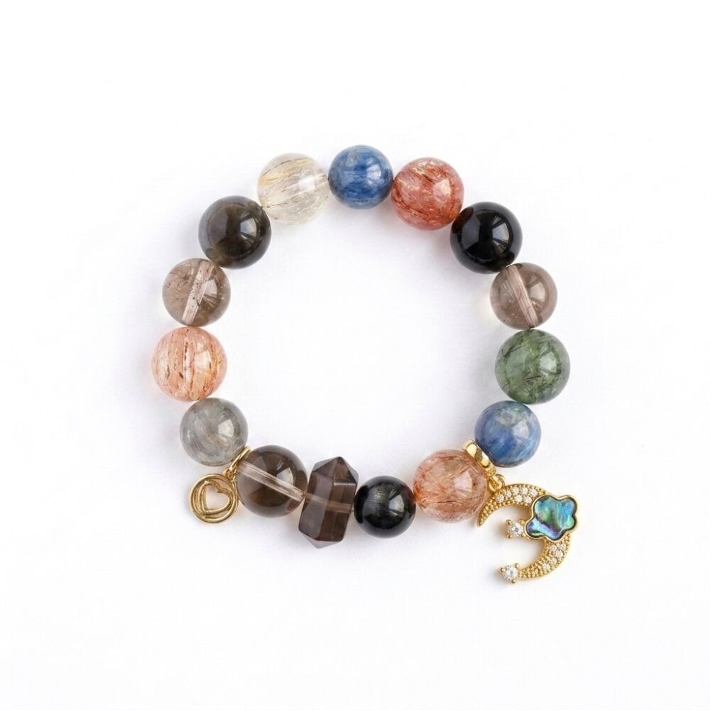 Warding Dust Aromatherapy Crystal Bracelet with copper-tone accents — aromatherapy crystal jewelry by WalkTree