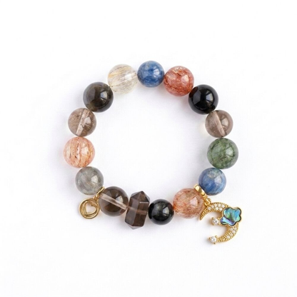 Warding Dust Aromatherapy Crystal Bracelet with copper-tone accents — aromatherapy crystal jewelry by WalkTree