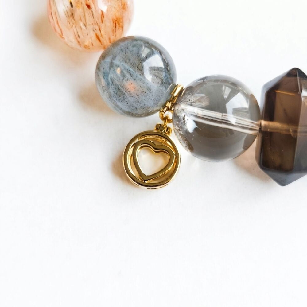 Warding Dust Aromatherapy Crystal Bracelet with copper-tone accents — aromatherapy crystal jewelry by WalkTree